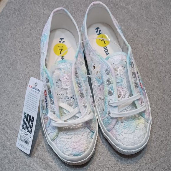 NWT Superga 2760 Macrame Tie Dye Sneakers US sz 7 / EU sz 37.5 - Picture 3 of 7